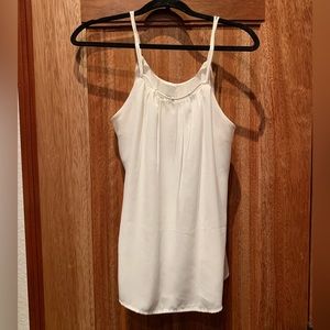 Greylin white silky tank top